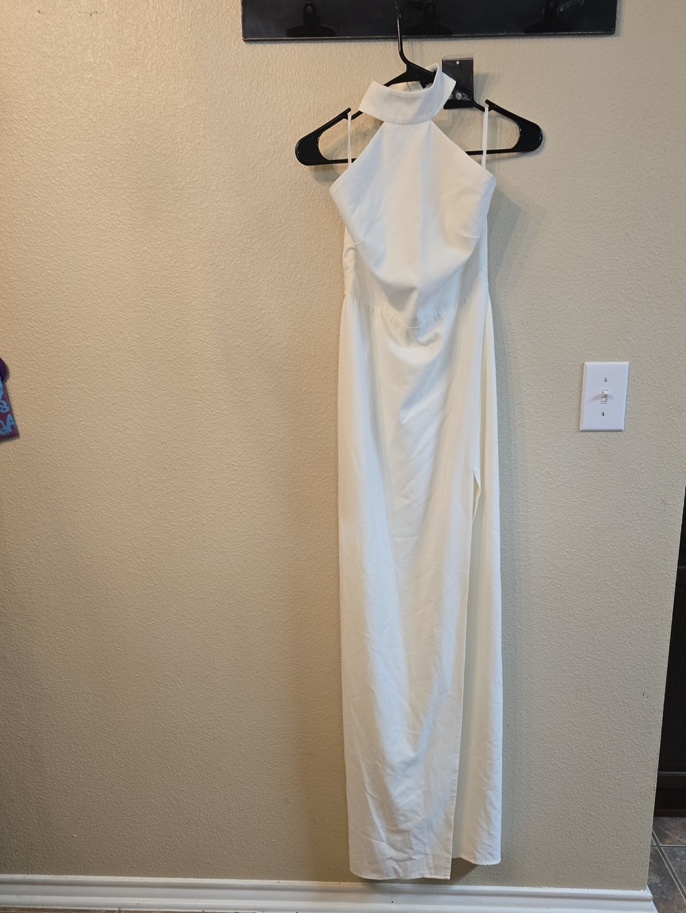 NBD White Halter Neck Maxi Dress